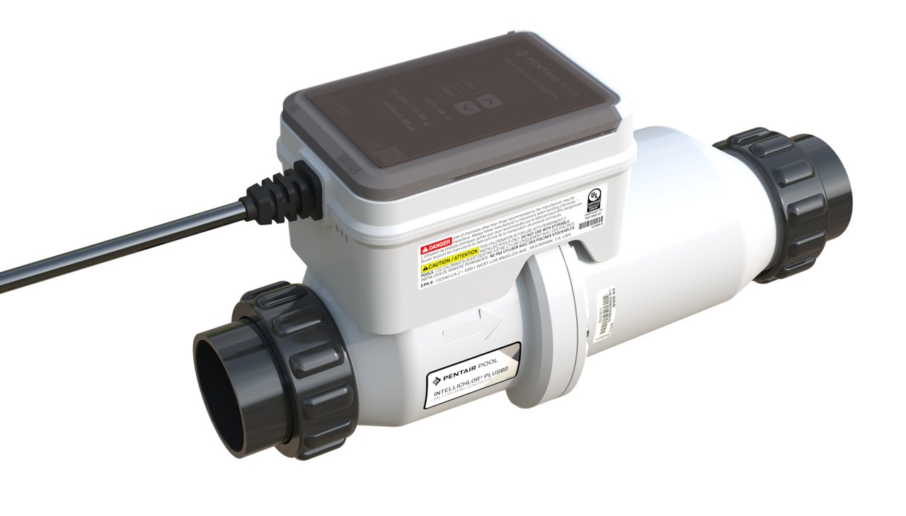 Pentair IntelliChlor Plus40 Salt Cell (523735-EC) — Manufacturer photograph of the product family; configuration may vary.