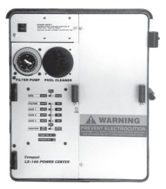 Compool Compool LX100 — Original LX100 power-center photograph in Pentair’s Compool-to-EasyTouch upgrade guide.