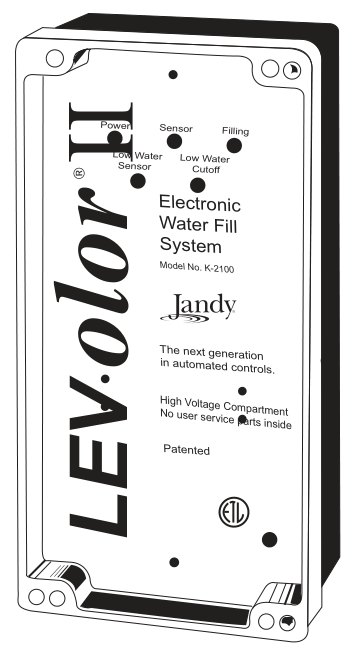 Levolor (Jandy) K-2100 — Manufacturer illustration of this controller from its installation manual.