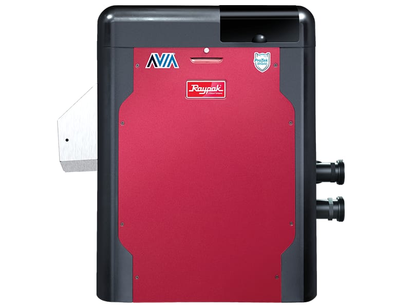 Raypak AVIA HD 404A Natural Gas (P-R404A-EN-N) — Manufacturer photograph of the product family; configuration may vary.