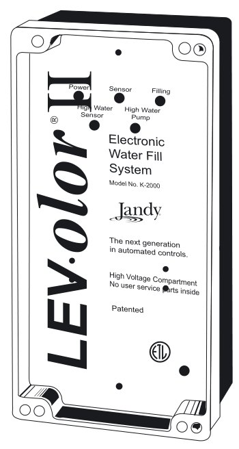 Levolor (Jandy) K-2000 — Manufacturer illustration of this controller from its installation manual.