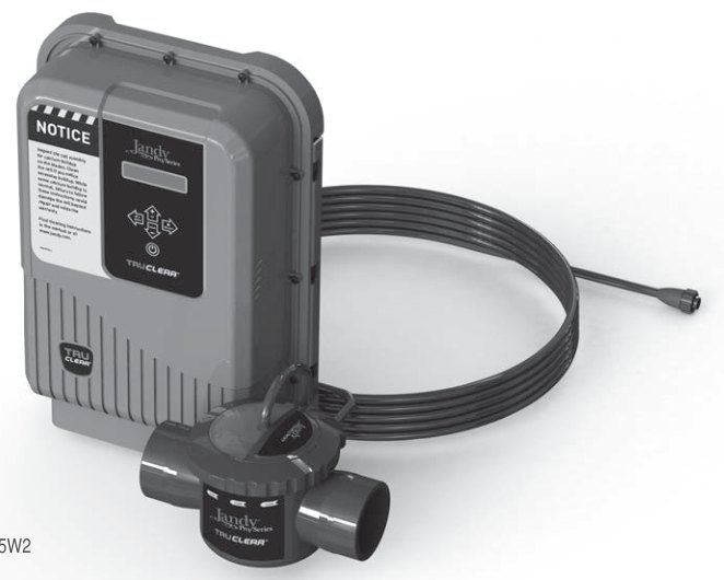 Jandy TruClear Salt Chlorination System — Manufacturer photograph of the TruClear system family; kit contents may vary.